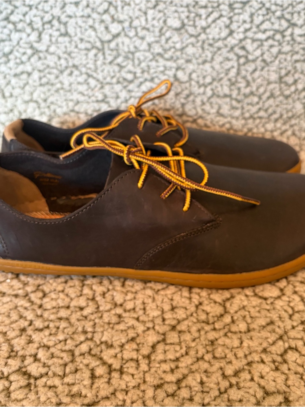 Vivobarefoot Black Leather Oxford Shoes Mens 44 Wild Hide Minimalist